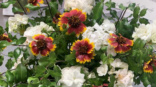 Doncaster police station has been overwhelmed by flower donations from the public. Picture: Eyewatch – Manningham Police Service Area Facebook page.