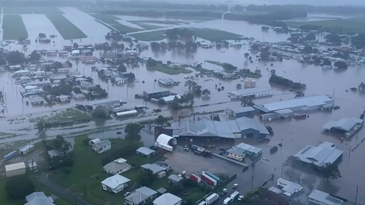 The impact of flooding in Ingham from the air. Picture: Queensland Ambulance Service