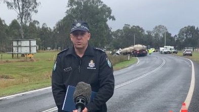 Acting Inspector Brett Everest at the scene of the triple fatal.