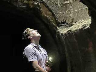 SPOOKY: Gympie Times journalist Josh Preston explores the depths of the famous - or infamous - Gympie Dome. Picture: Troy Jegers