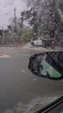 Minor flooding at the bridge in Palmwoods