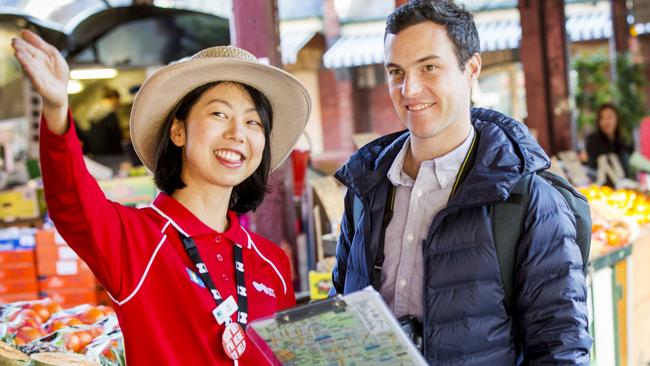 City of Melbourne red coat ambassadors will work out of a new visitor at queen Victoria market. Picture: Supplied