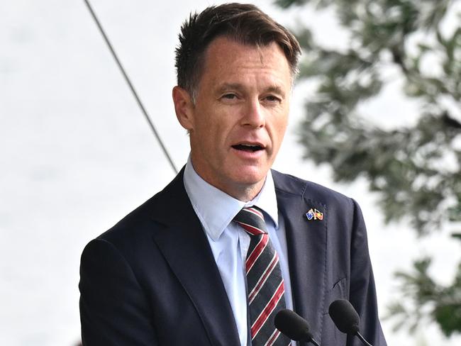 SYDNEY, AUSTRALIA - JANUARY 26: Chris Minns, Premier of New South Wales talks during the WugulOra Morning Ceremony at Australia day on January 26, 2025 in Sydney, Australia. Australia Day, formerly known as Foundation Day, is the official national day of Australia and is celebrated annually on January 26 to commemorate the arrival of the First Fleet to Sydney in 1788. Many indigenous Australians refer to the day as 'Invasion Day' and there is a small but growing movement to change the date amid broader debate on the day's significance. (Photo by Izhar Khan/Getty Images)