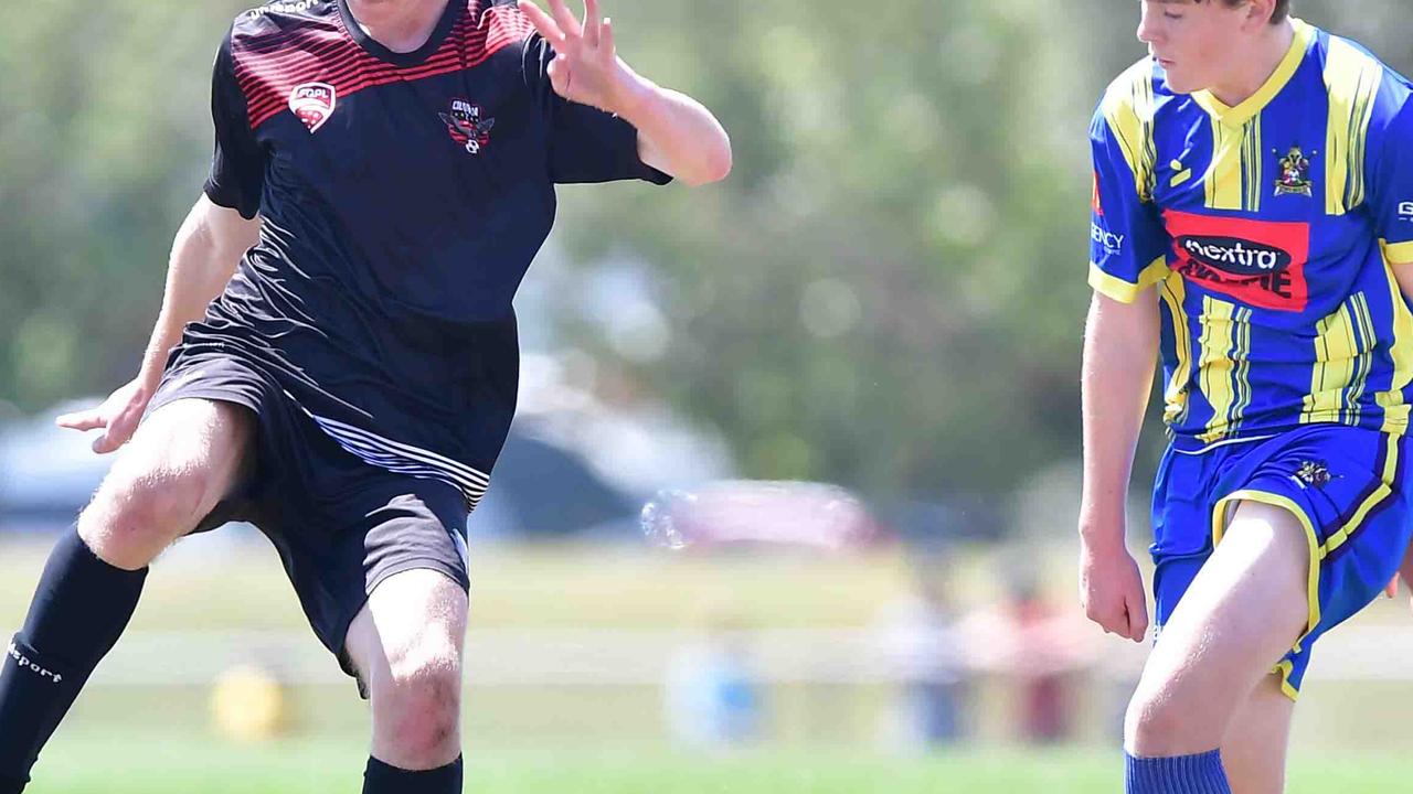 SOCCER: U 17 boys, Caloundra V Gympie. Picture: Patrick Woods.