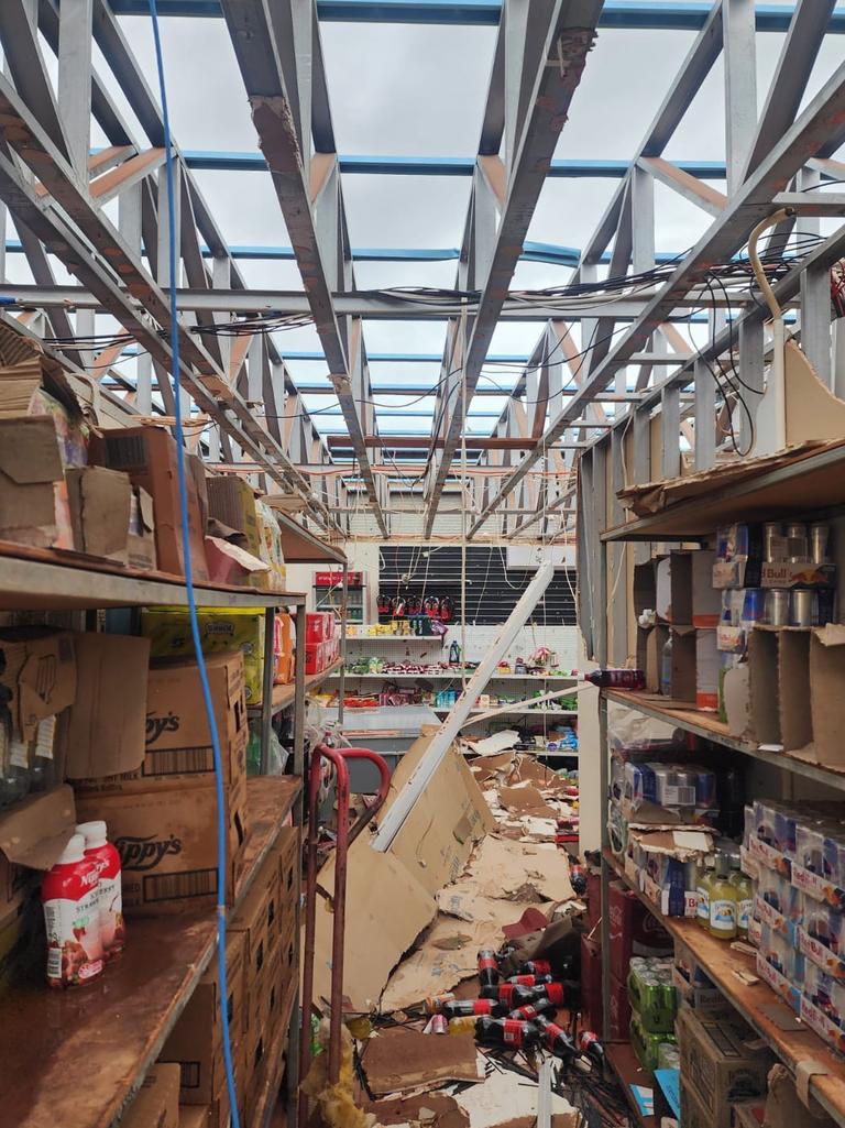 A scene of devastation at Pardoo Roadhouse and Tavern after it was hit directly by Cyclone Ilsa at Category 5 strength. Picture: Pardoo Roadhouse and Tavern