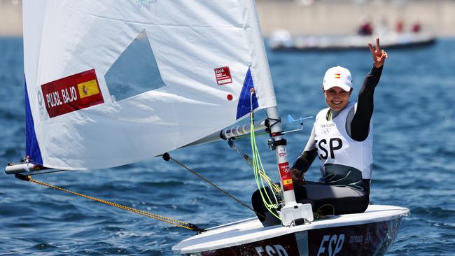 Cristina Pujol of Spain after winning the first race of the Radial competition.