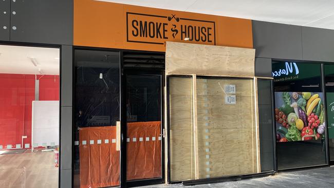 A Reservoir shopping centre tobacconist has been rammed by a car.