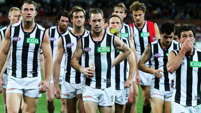 Nick Maxwell during his playing days at Collingwood. Picture: Simon Cross