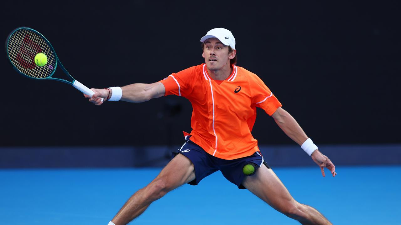 Alex de Minaur has completed his stunning run into the Australian Open with a straight sets win over world no. 2 Carlos Alcaraz. Picture: Graham Denholm / Getty Images