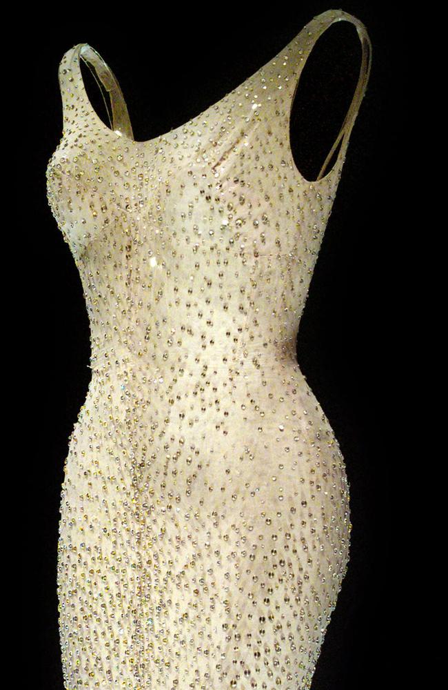 The dress in detail which includes 2,500 hand-sewn crystals.