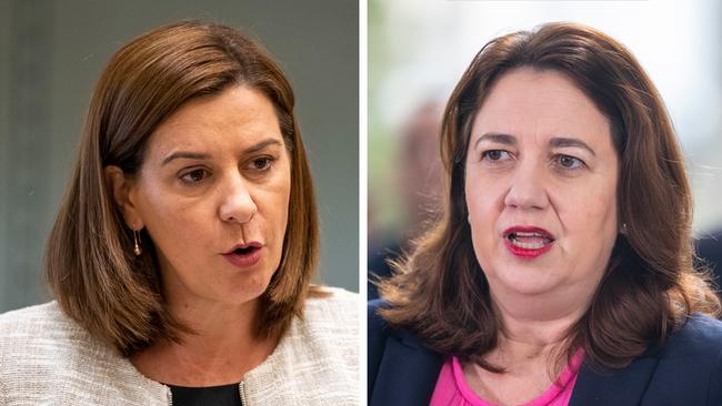 Deb Frecklington, left, and Annastacia Palaszczuk.