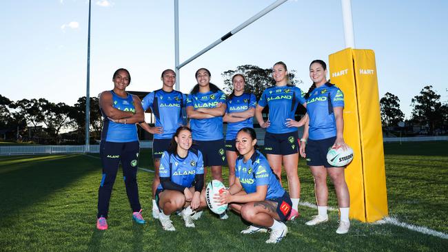 Players from Lisa Fiola Cup, Tarsha Gale Cup, Harvey Norman women's premiership and NRLW pose for a photograph at Eric Tweedale Stadium.From L-R:Top Row: Mahalia Murphy, Ryvrr Lee Alo, Fontayne Tufuga, Tia Matthews, Alysha Bell, Kennedy CherringtonBottom Row: Rory Muller, Essence Alo