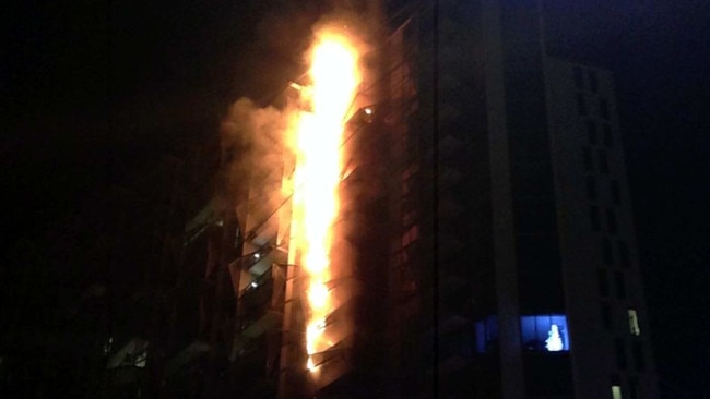 The blaze in the Docklands Lacrosse tower engulfed 13 stories in 15 minutes. Picture: ABC