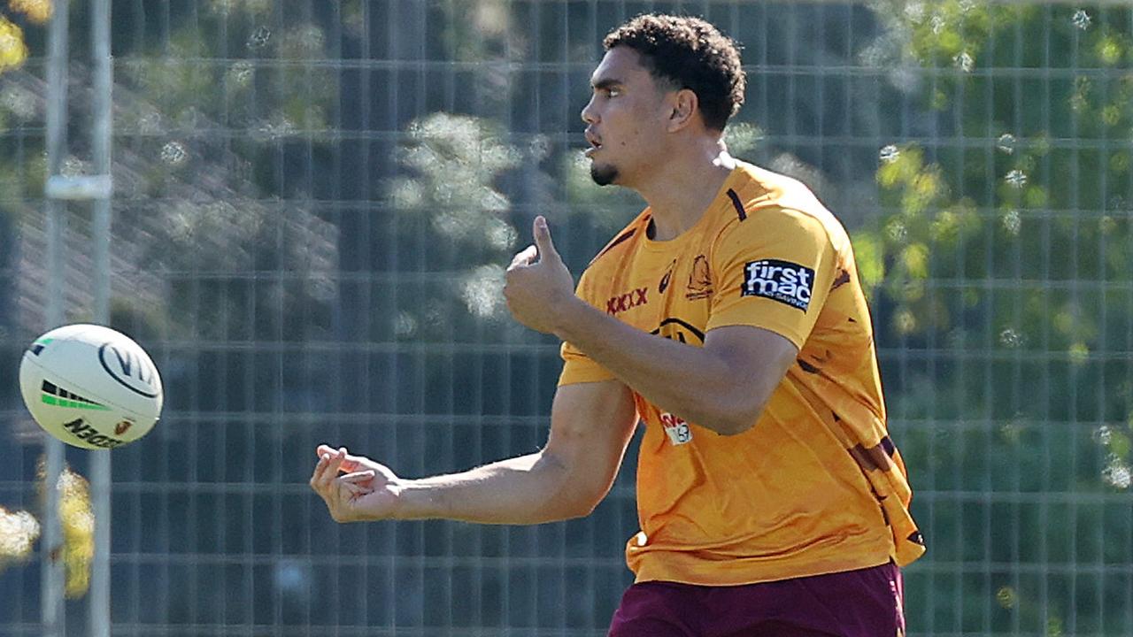 Xavier Coates, Brisbane Broncos training, Red Hill. Picture: Liam Kidston