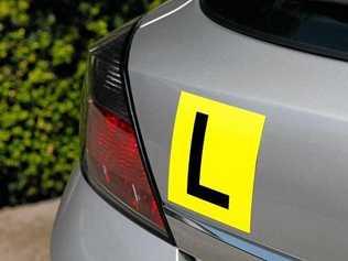 Learner Plate on Silver Car