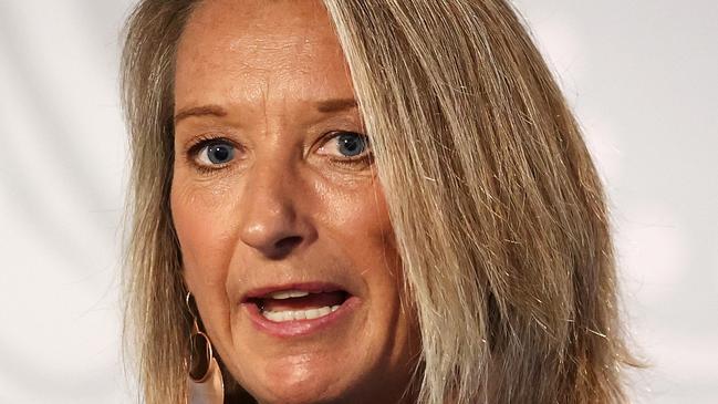 Chairman of Surfing Australia, Layne Beachley speaking at during the Olympic Team Australia Surfing launch in Manly last week. (Photo by Cameron Spencer/Getty Images)