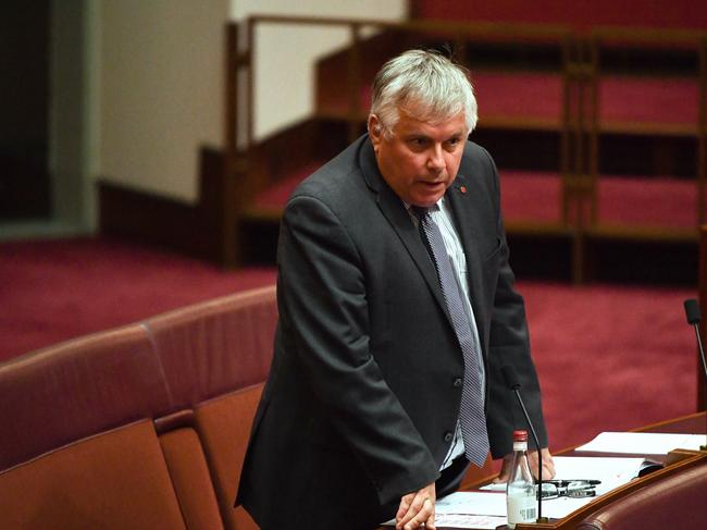 Rex Patrick during Question Time in the Senate. Picture: AAP/Mick Tsikas