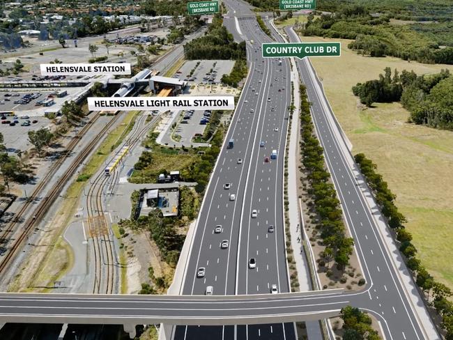 Artist impression of Coomera Connector at Helensvale. Picture: TMR