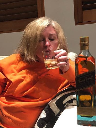 Karen from Brighton sips a drink. Picture: Instagram