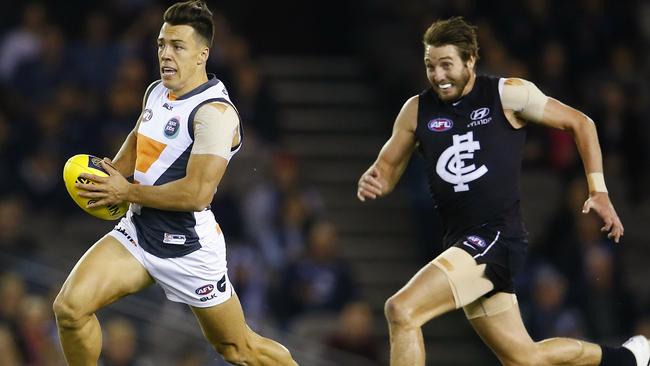 The Blues are in hot pursuit of Giant Dylan Shiel. Pic: Michael Klein