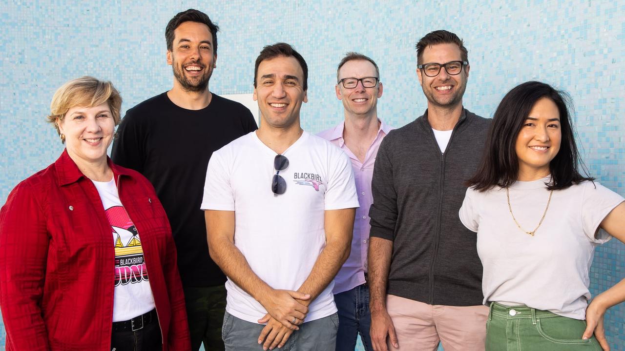 Blackbird executives Robyn Denholm, Nick Crocker, Alex Apoifis, Rick Baker, Niki Scevak and Samantha Wong.