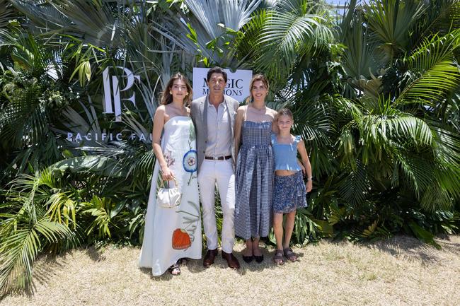 Aurora and Nacho Figueras, Delfina Blaquier and Alba Figueras at the Magic Millions Showjumping and Polo. Picture by Luke Marsden.