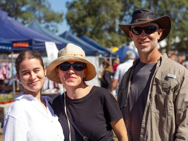 Peta, Tina and Frank enjoy a family day out at the Moore Park Beach Arts Festival.