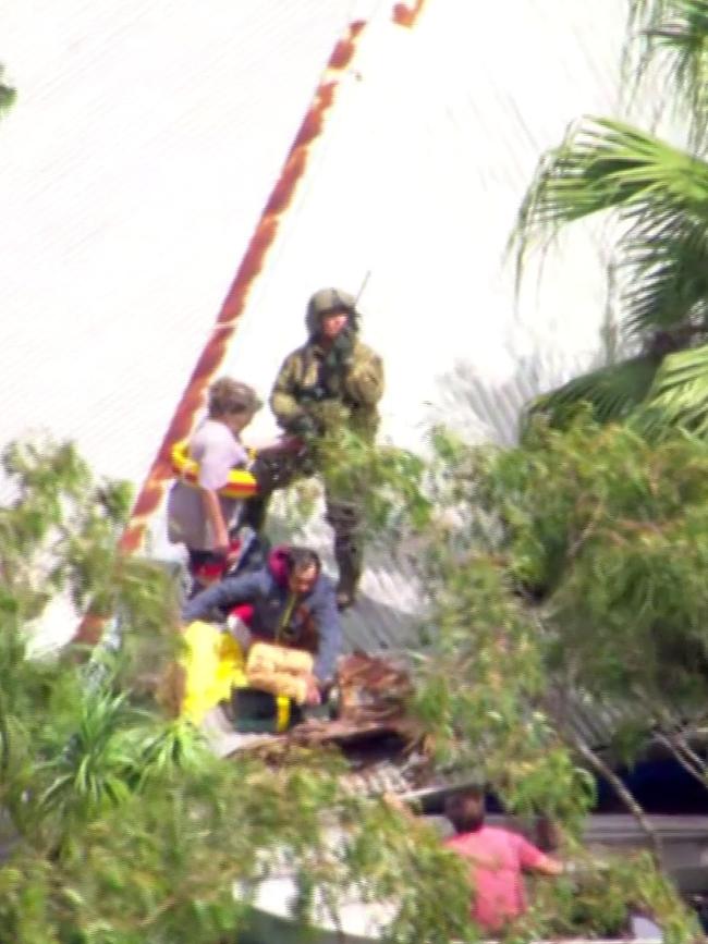 ADF rescue stranded residents from a flooded property in Woodburn, NSW. Picture: Seven News