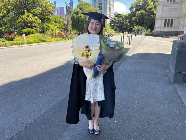 Dr Natalie (Doctor of Medicine) at the University of Melbourne graduations held at the Royal Exhibition Building on Friday, December 13, 2024. Picture: Jack Colantuono