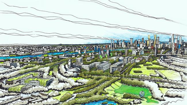 An artist’s impression of the Fishermans Bend redevelopment area.