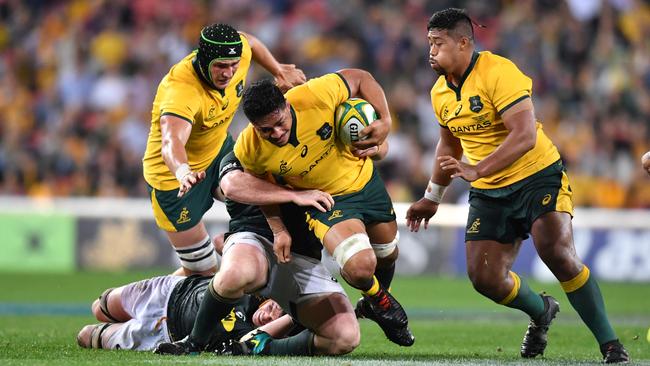 The Wallabies in action last time they played the Springboks. Picture: AAP Image/Darren England