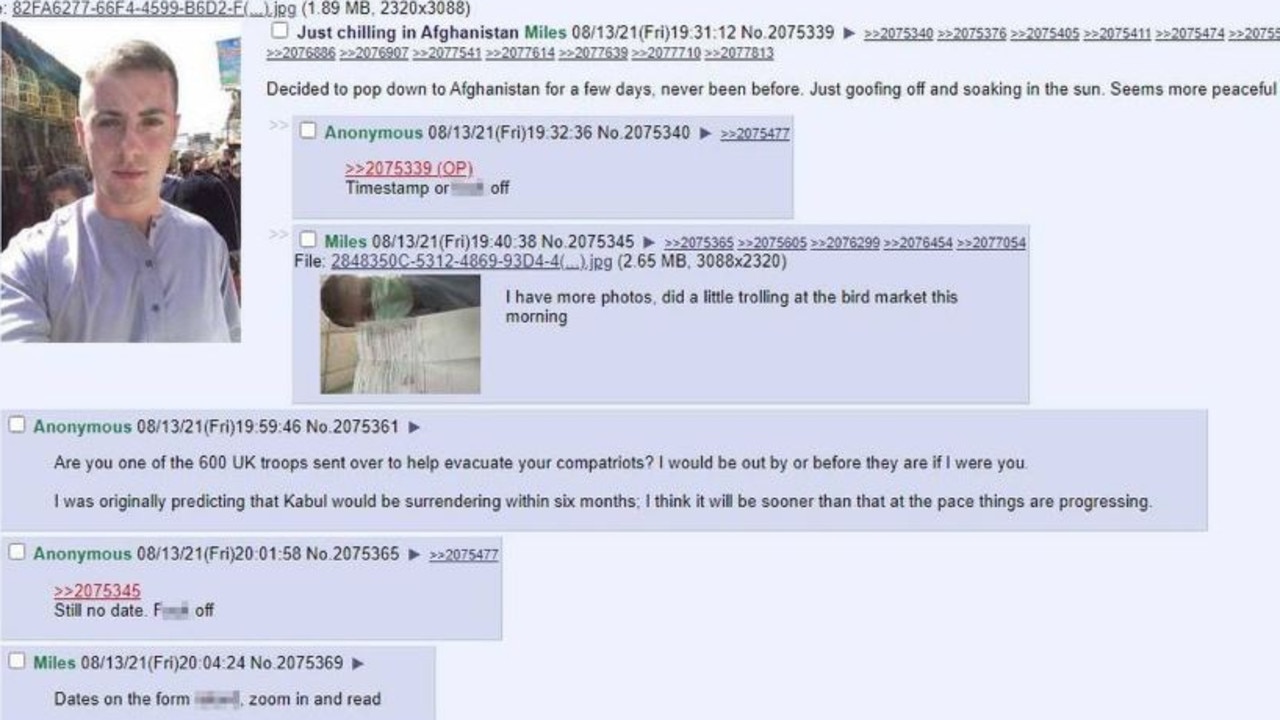 Online messaging forums were sceptical of the tourist’s claims. Picture: 4Chan