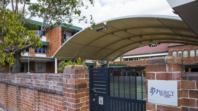 Our Lady of Mercy College, Parramatta, still closed after having confirmed cases of COVID-19. Picture: Dylan Robinson