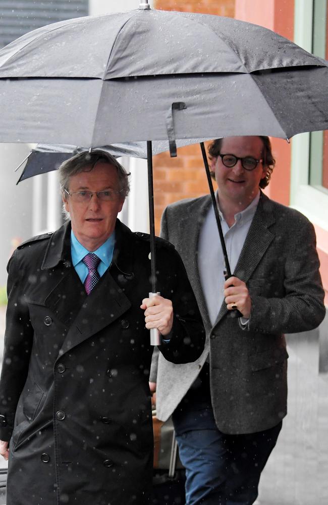 Lawyers for De Belin arrive at Wollongong courts on Thursday. Picture: NCA NewsWire / Simon Bullard