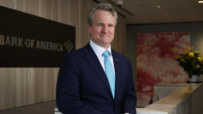 ‘The glide path for inflation is in the right place,’ says Brian Moynihan, the chief executive officer of Bank of America in Sydney. Picture: John Feder