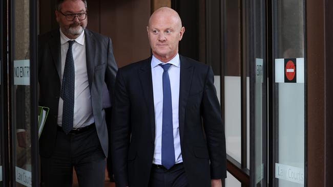 Former CBA chief executive Ian Narev leaves court after giving evidence regarding his knowledge of money laundering under his watch. Picture: Jane Dempster