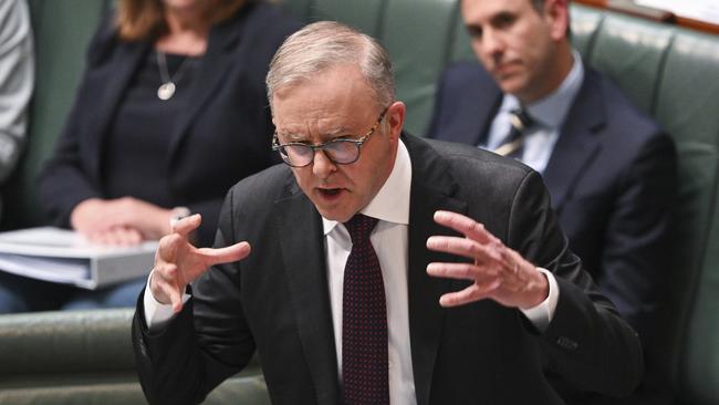 Prime Minister Anthony Albanese during Question Time at Parliament House in Canberra. Picture: NCA NewsWire / Martin Ollman