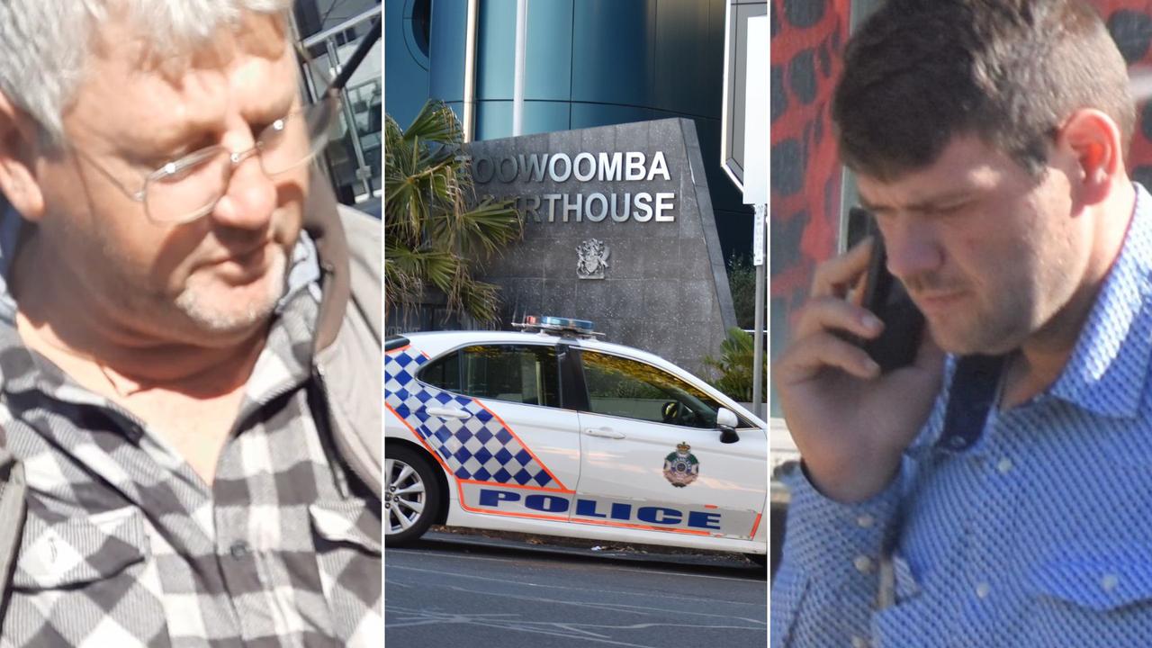 Andrew Fuller and Samuel Fuller leaving the Toowoomba Courthouse, after their alleged horse stealing case was mentioned. Picture: News Regional Media