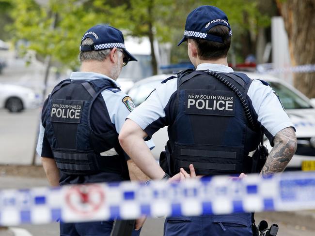 SYDNEY, AUSTRALIA - NewsWire Photos OCTOBER 4, 2024: Police on the scene in Lane Street , Wentworthville, where Police discharged their firearms , shooting two men in a stolen car that allegedly charged at Police from a carpark under an apartment block.  Picture: NewsWire / John Appleyard