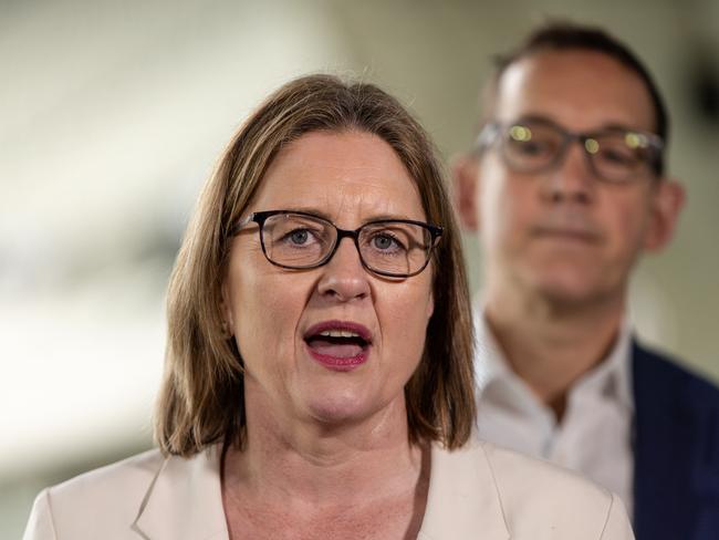 MELBOURNE, AUSTRALIA - NewsWire Photos - 18 AUGUST, 2024: Victorian Premier Jacinta Allan speaks to the media during a press conference at the MCG.  Picture: NewsWire / Diego Fedele