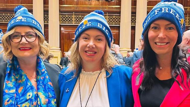 Emotional scenes have broken out in Victorian Parliament as 43-year-old first-term MP Emma Vulin has detailed her motor neuron disease fight. Picture: Natalie Suleyman