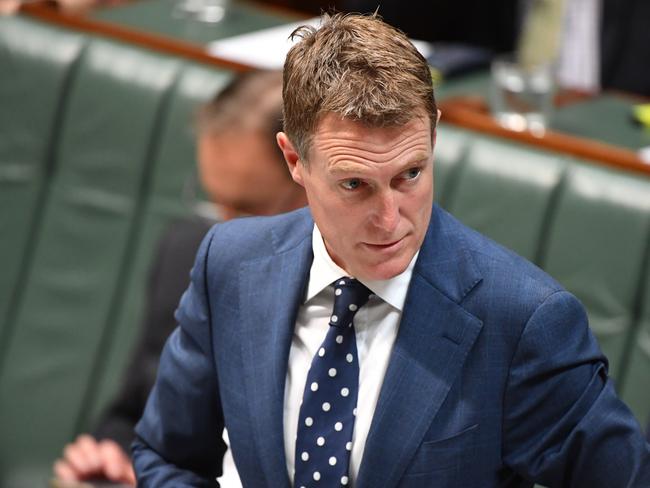 Attorney-General Christian Porter during Question Time in the House of Representatives at Parliament House in Canberra, Wednesday, October 23, 2019. (AAP Image/Mick Tsikas) NO ARCHIVING