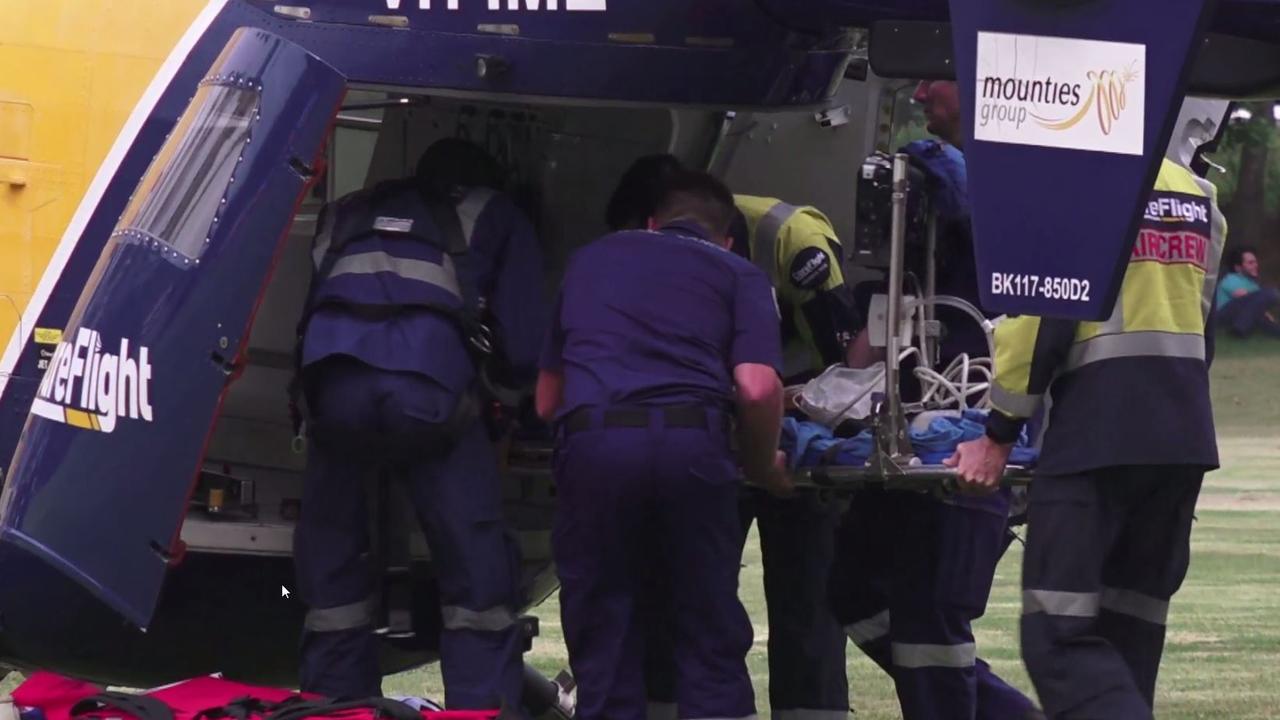 The boy was flown to hospital in a critical condition after he was pulled from the water at a lagoon at Avoca Beach. Picture: TNV