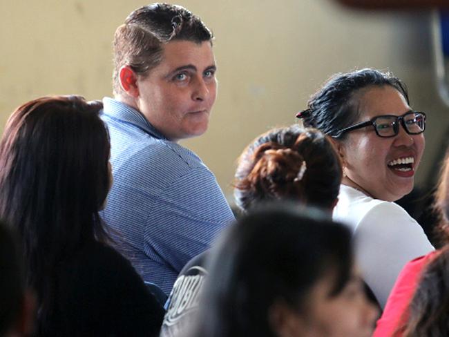 Renae Lawrence watches an  art performance inside Bangli Prison. Picture: Lukman Bintoro/ News Corp Australia