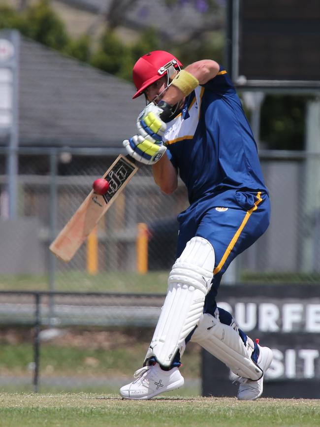 Cricket Gold Coast Kookaburra Cup - Surfers Paradise vs Coomera Hope Island at Sir Bruce Small Park. Coomera batsman Phil Tunnicliffe. Picture: Mike Batterham