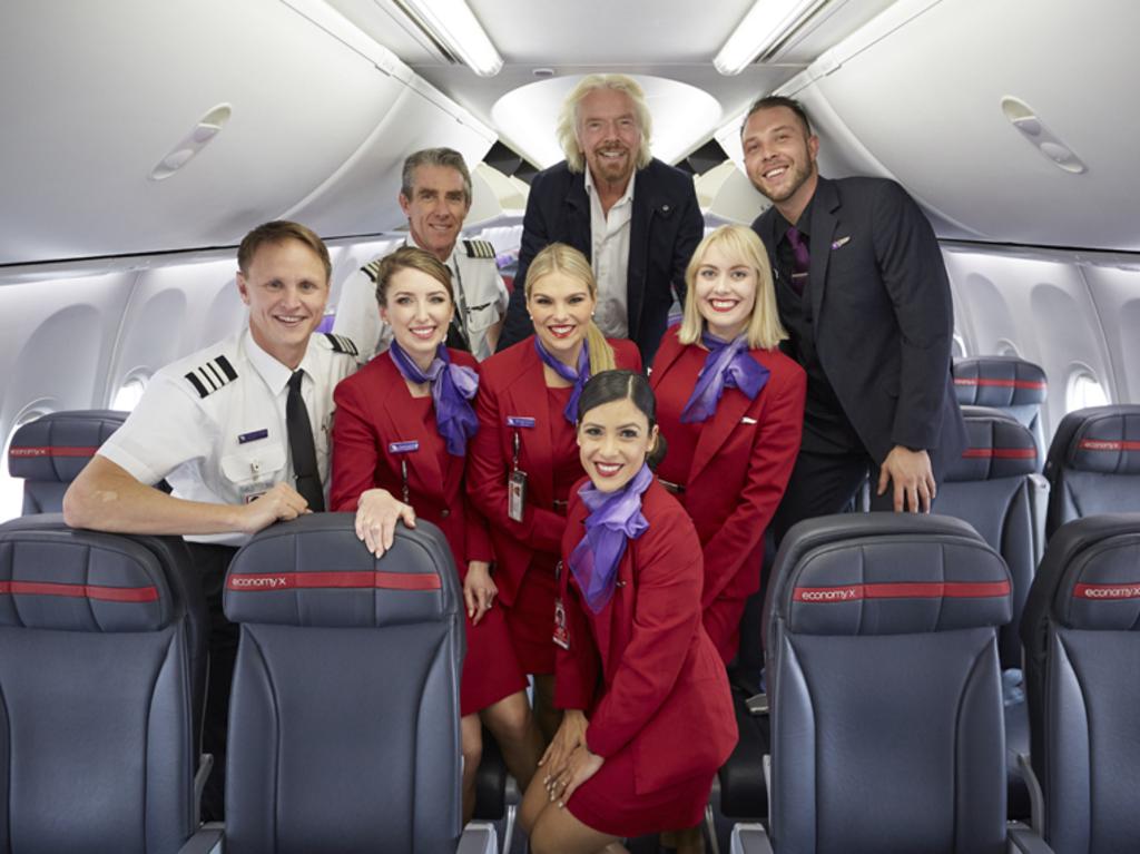 Richard Branson joined Virgin Australia on a world-first meditation flight over Sydney on Thursday.