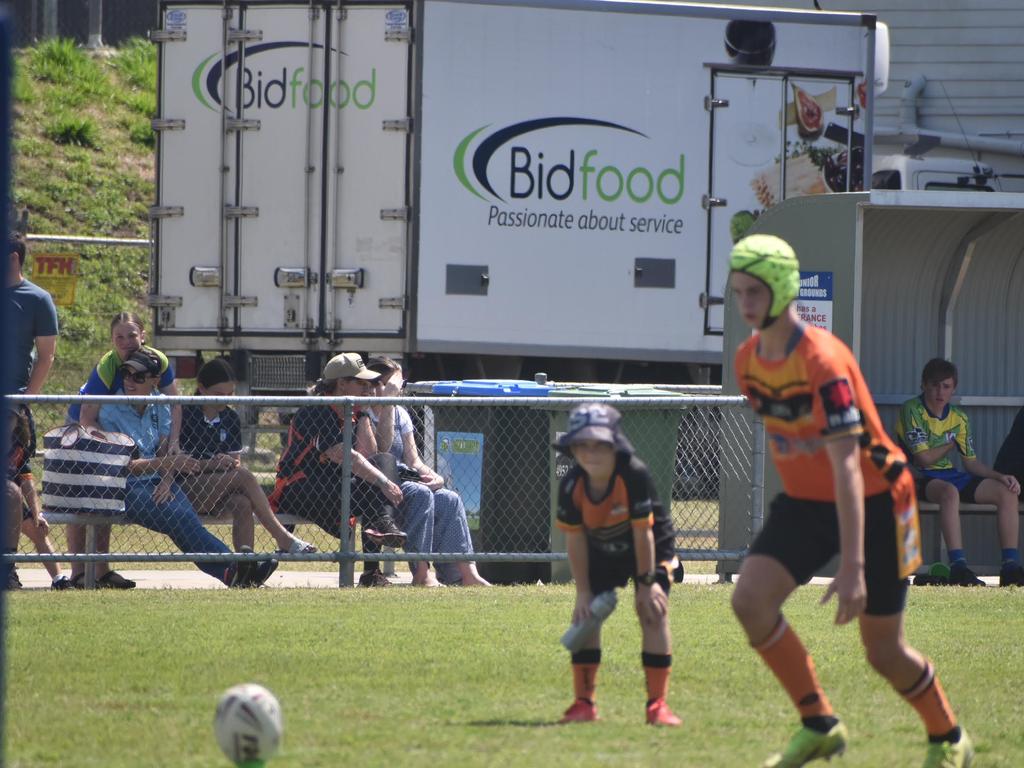 Lachlan Starr in the Wests Tigers and Wanderers under-14s rugby league final in Mackay, August 28, 2021. Picture: Matthew Forrest