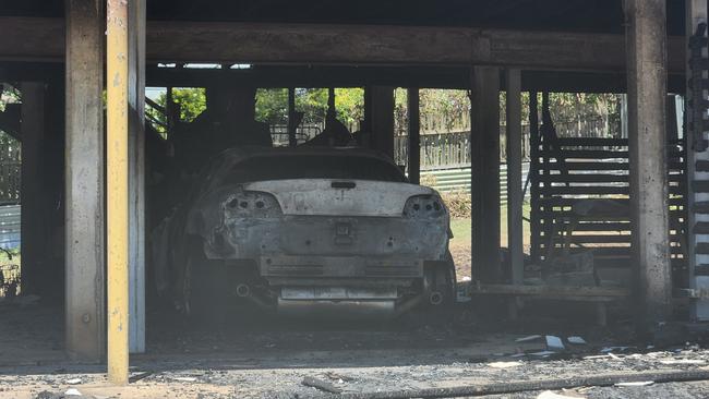 Joanne's Mazda RX-8 was totally destroyed by the fire. Photo Darryn Nufer.