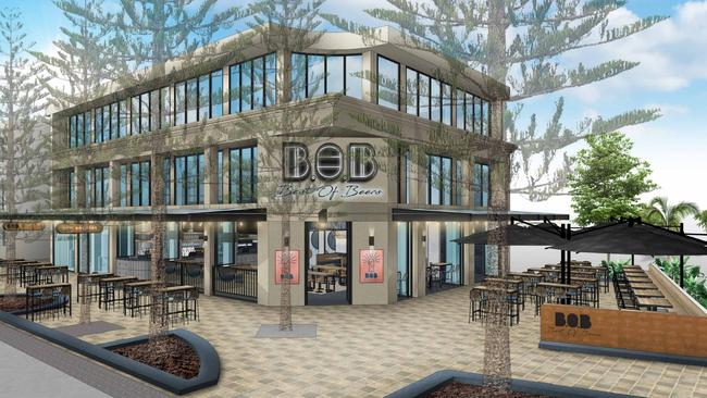 Artist impressions of the BOB (Best of Beers) Microbrewery and hotel planned for Surfers Paradise. Picture: Supplied