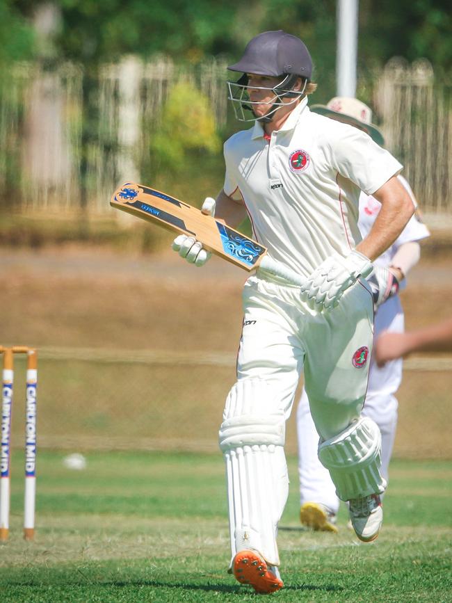 Southern Districts star Jackson Isakka has hit a stunning four tons and taken 19 wickets so far this Darwin Premier Grade season. Picture: Glenn Campbell